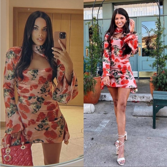 NWT House of CB Toira floral Satin Corset Mini dress - Valentine’s Day dress - Picture 5 of 12